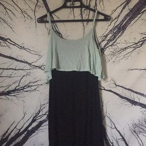 Mint Green and Black Maxi Dress